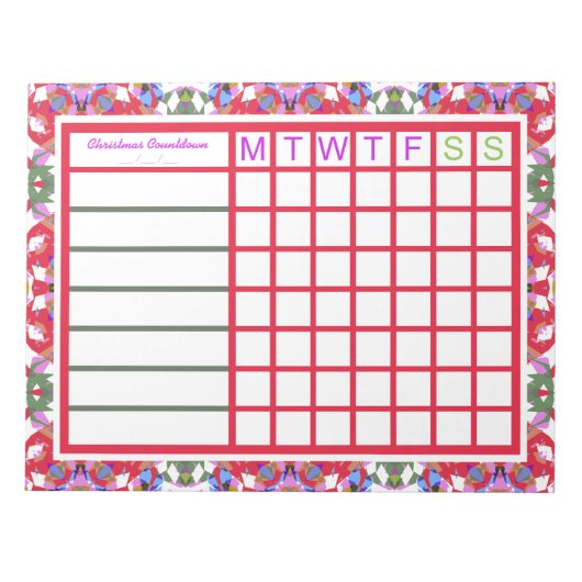 Bloc-note Jolly Joyeux Noël Planificateur de rappel hebdomad (Devant)