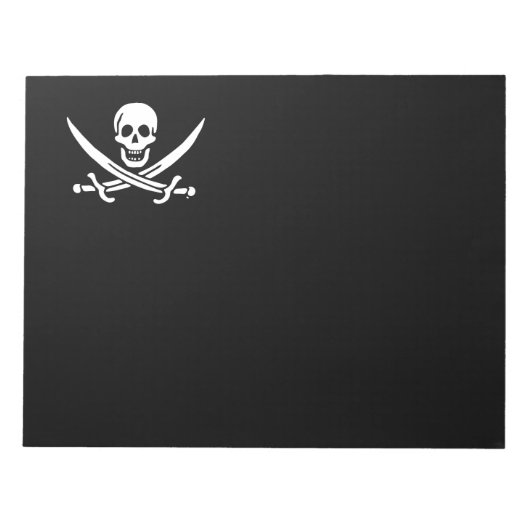 Bloc-note Jolly roger drapeau de pirate (Devant)