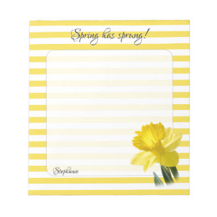 Bloc-note Jonquille jaune Photographie florale Rayures