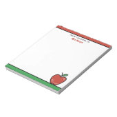 Bloc-note Jote Pomme Rouge Du Bureau Du Nom De L'Enseignant (Tourné)
