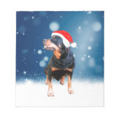 Bloc-note Jote Rottweiler Chien Noël Santa Hat Étoiles de ne (Devant)