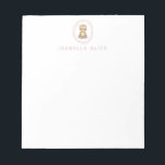 Bloc-note Jote Sloth Rose Zen Yoga Lotus Art Personnalisé<br><div class="desc">Ce simple bloc-notes présente une jolie illustration artistique d'une paresse paisible en position de lotus de yoga. Personnalisez-le avec votre nom. Super idée cadeau !</div>