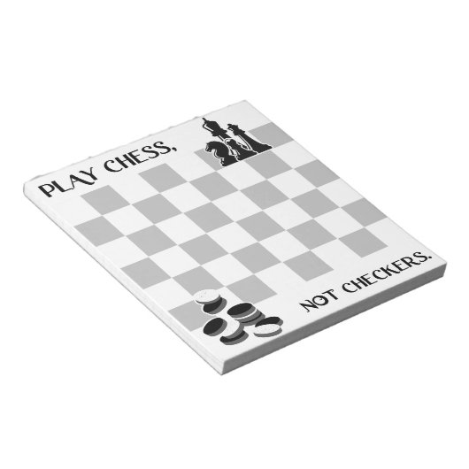 Bloc-note Jouer aux échecs, pas aux chèques (Incliné)