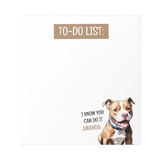 Bloc-note Jouer Brown Pit Bull Dog Lover (Devant)