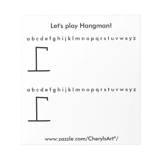 Bloc-note Jouer Jeux de Notepads Hangman (Devant)