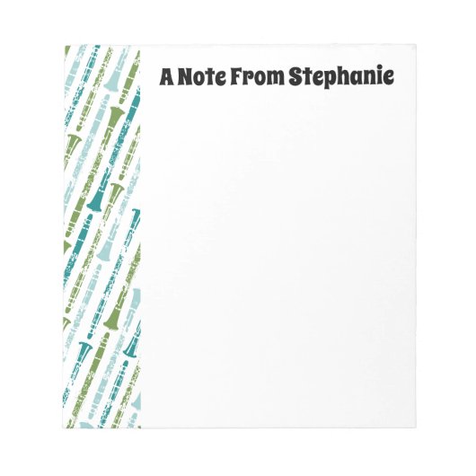 Bloc-note Joueur Clarinet personnalisé Musique Cadeau Thème (Devant)