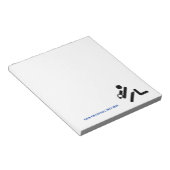 Bloc-note Joueur de volley-ball noir, blanc, bleu icon custo (Incliné)