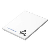 Bloc-note Joueur de volley-ball noir, blanc, bleu icon custo (Tourné)