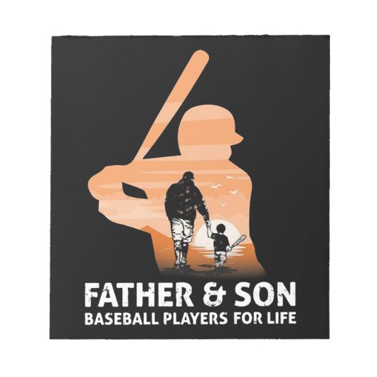 Bloc-note Joueurs De Baseball Père Et Fils À Vie (Devant)