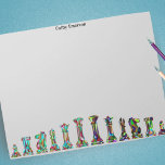 Bloc-note Joueurs de jeu Couleur arc en ciel Pièces d'échecs<br><div class="desc">Personnalisez et customisez ce super bloc-notes avec votre nom ou n'importe quel texte. Doté d'un ensemble de vitres arc-en-ciel avec des pièces d'échecs turquoises,  avec un rook à pion évêque king queen knight pour un design moderne unique.</div>