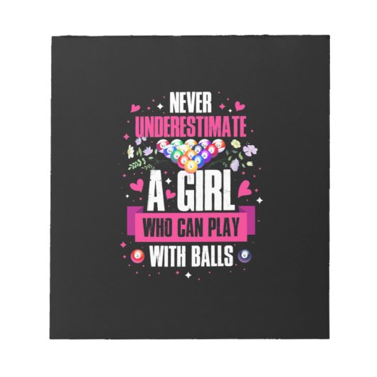 Bloc-note Joueuse de billard Cette fille peut jouer billard  (Devant)