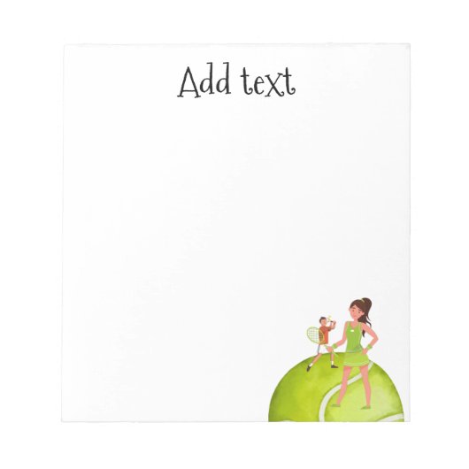 Bloc-note Joueuse de tennis tient raquette et balle (Devant)