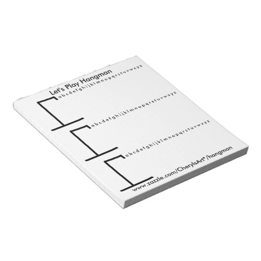 Bloc-note Jouons à Hangman 3 jeux par feuille de notes (Incliné)
