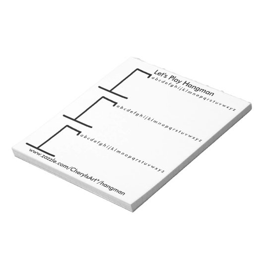 Bloc-note Jouons à Hangman 3 jeux par feuille de notes (Tourné)