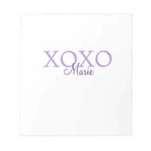 Bloc-note Jour de la Saint Valentin Xoxo ajouter nom pastel 