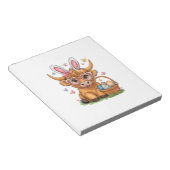 Bloc-note Jour de Pâques Vache des Highlands Lapin de Pâques (Incliné)