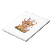 Bloc-note Jour de Pâques Vache des Highlands Lapin de Pâques (Tourné)