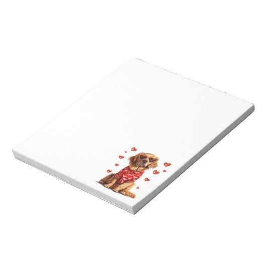 Bloc-note Jour des Valentines Chien d'or (Tourné)