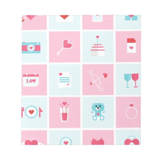 Bloc-note jour des valentines pastel (Devant)