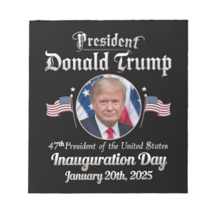 Bloc-note Jour d'investiture de Trump 2025 47e président des