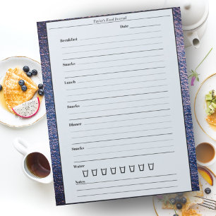 Bloc-note Journal alimentaire Blue Pink tendance Journal quo