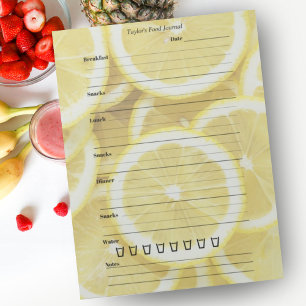 Bloc-note Journal alimentaire des citrons jaunes - Journal d