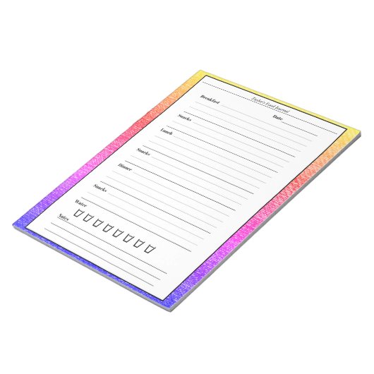 Bloc-note Journal alimentaire Rainbow tendance Easy Daily Re (Incliné)