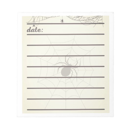 Bloc-note Journal d'araignée d'Halloween, design gothique de (Devant)