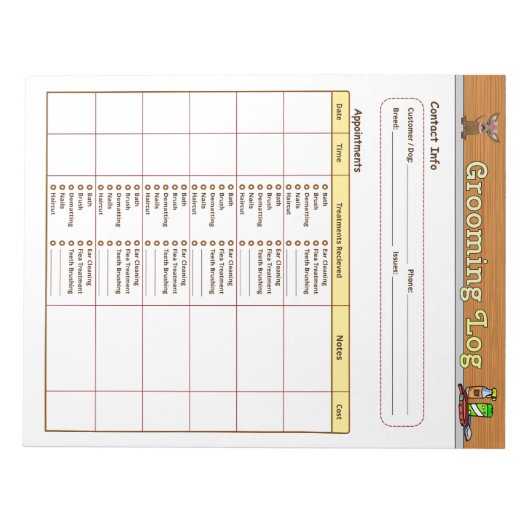 Bloc-note Journal de croissance de chien (Devant)