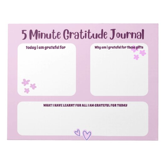 Bloc-note Journal de gratitude de 5 minutes (Devant)