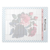 Bloc-note Journal de la pression artérielle Rose rose et ble (Devant)