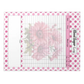 Bloc-note Journal de sucre de sang rose floral (Devant)