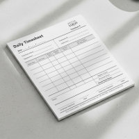 Journal d'entreprise Feuille de temps quotidienne