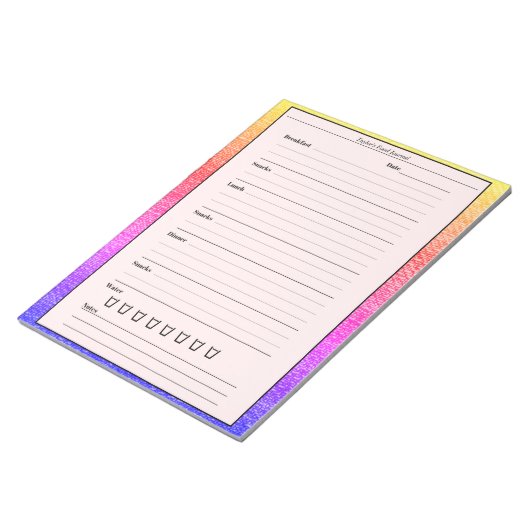 Bloc-note Journal des aliments tendance Pink Rainbow Daily R (Incliné)
