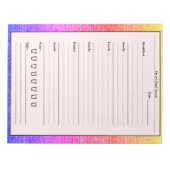 Bloc-note Journal des aliments tendance Pink Rainbow Daily R (Devant)