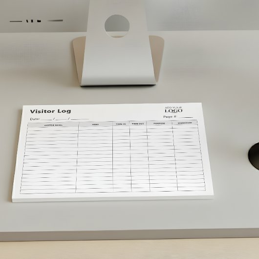 Bloc-note Journal des visiteurs de l'entreprise | Désactivat