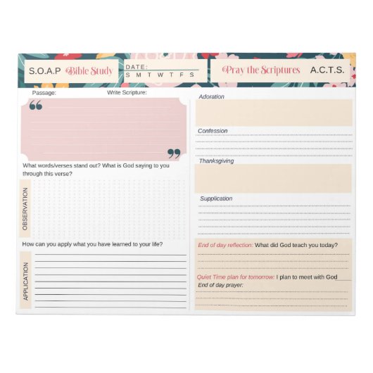 Bloc-note Journal d'étude biblique SOAP (Devant)