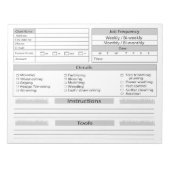 Bloc-note Journal du client du service d'entretien de pelous (Devant)