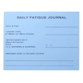 Bloc-note Journal quotidien de fatigue (bleu ciel) (Devant)