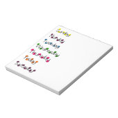 Bloc-note Jours de la semaine (Tourné)