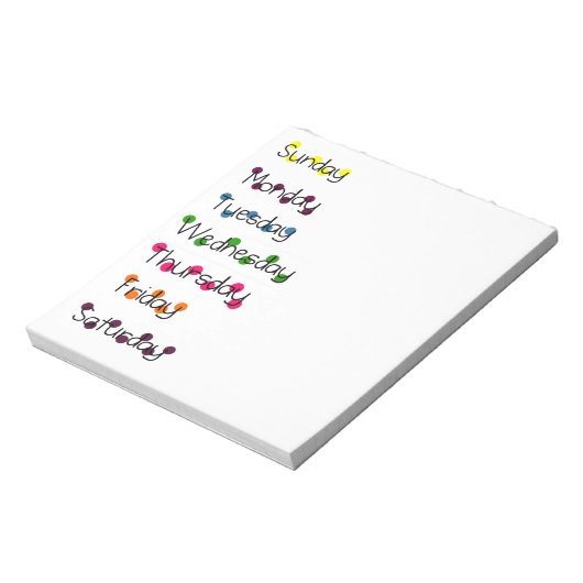 Bloc-note Jours de la semaine (Tourné)