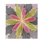 Bloc-note Joy, Vert rose Anthracite Imaginaire Fleur Fractal (Devant)
