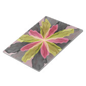 Bloc-note Joy, Vert rose Anthracite Imaginaire Fleur Fractal (Incliné)