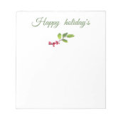 Bloc-note Joyeuse fête de la branche de baies sainte traditi (Devant)