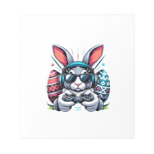 Bloc-note Joyeuse fête de Pâques Garçons Lapin Œuf Jeu Vidéo (Devant)