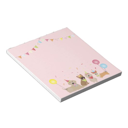 Bloc-note Joyeuse fête des chiens d'anniversaire (Incliné)