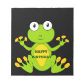 Bloc-note Joyeuse grenouille verte d'anniversaire (Devant)