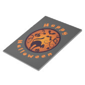 Bloc-note Joyeuse lanterne d'Halloween araignées et chauves- (Incliné)