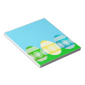 Bloc-note Joyeuse poudreuse de Pâques bleu conception d'oeuf (Incliné)