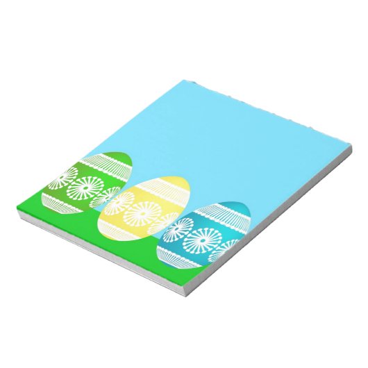 Bloc-note Joyeuse poudreuse de Pâques bleu conception d'oeuf (Tourné)